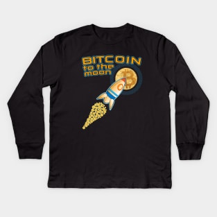 Bitcoin - To the Moon Kids Long Sleeve T-Shirt